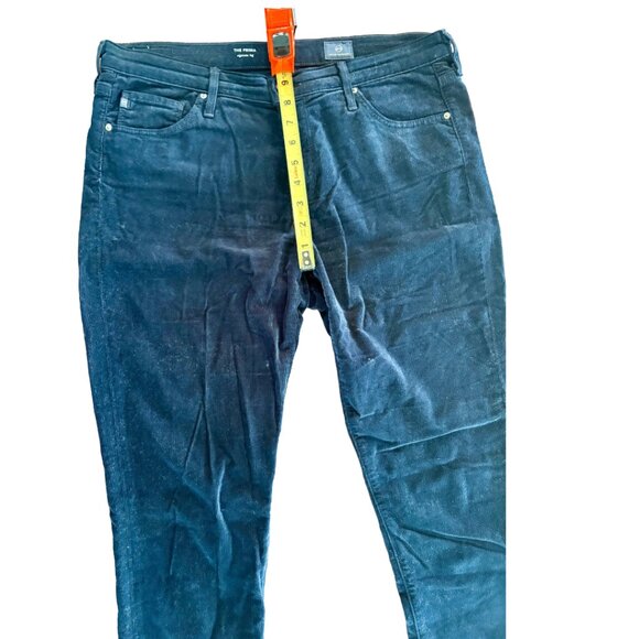 AG Adriano Goldschmied The Prima Cigarette Leg Corduroy Pants Navy Blue Size 31R - Picture 11 of 15